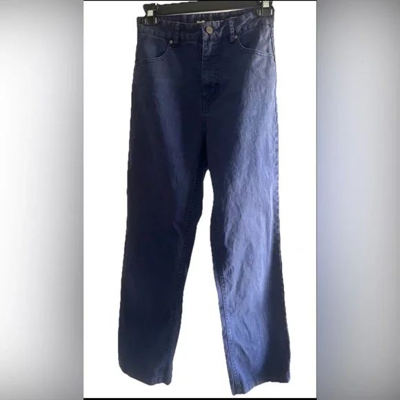 Afends Shelby Blue Wide Leg Hemp Revolution Pants Hemp Organic Cotton Size 24 - Picture 2 of 8